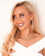 Pearl Initials Sphere Chain Necklace (Gold)