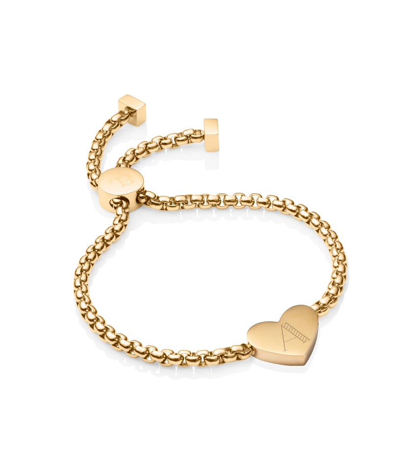 Personalise Heart Bracelet (Gold)