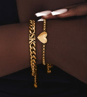 Personalise Heart Bracelet (Gold)