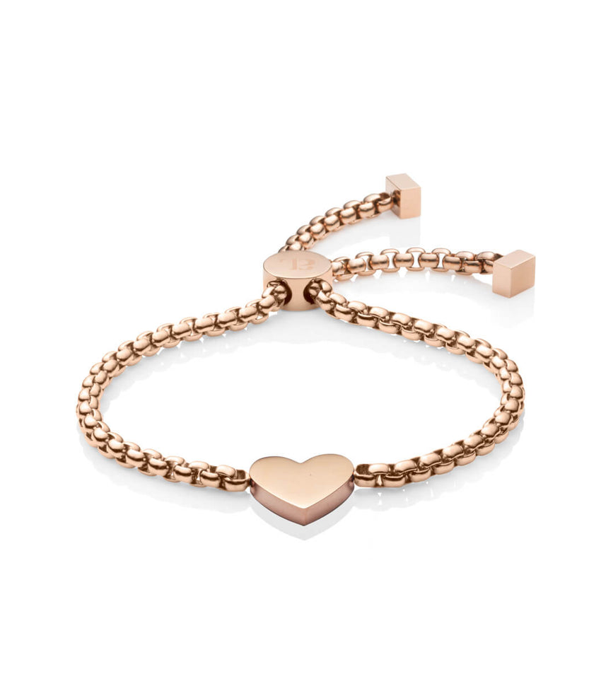 Personalise Heart Bracelet (Rose Gold)