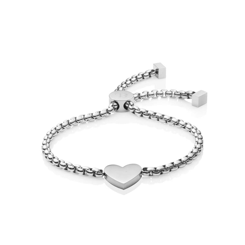 Initial Heart Bracelet (Silver)