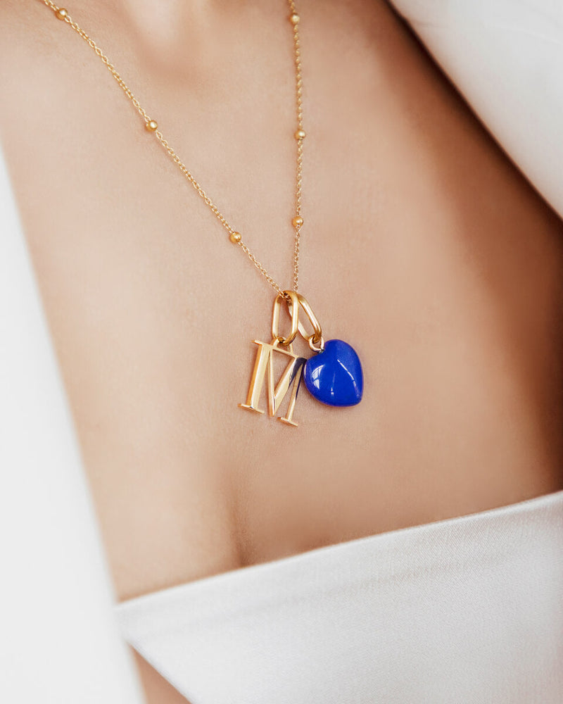 Personalised Initial & Birthstone Necklace (Gold)