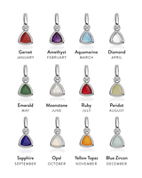 Personalised Initial & Droplet Birthstone Necklace (Silver)