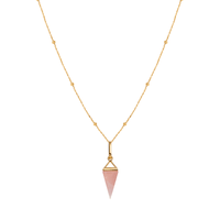 Rose Quartz Prism Sphere Necklace (Gold)