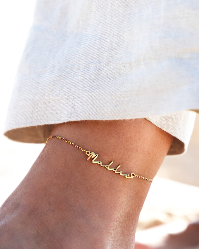 Signature Name Anklet (Gold)