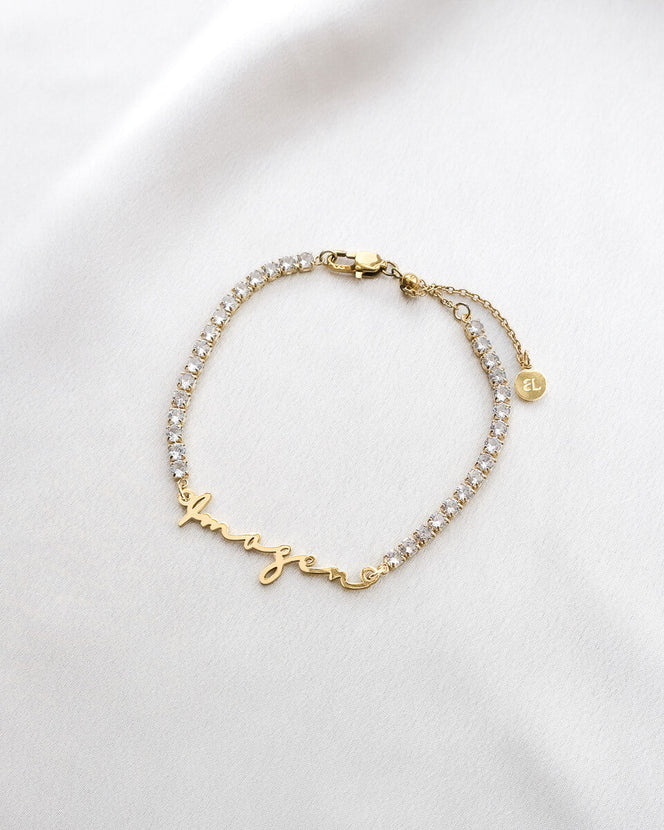 Signature Name Tennis Bracelet (Gold)
