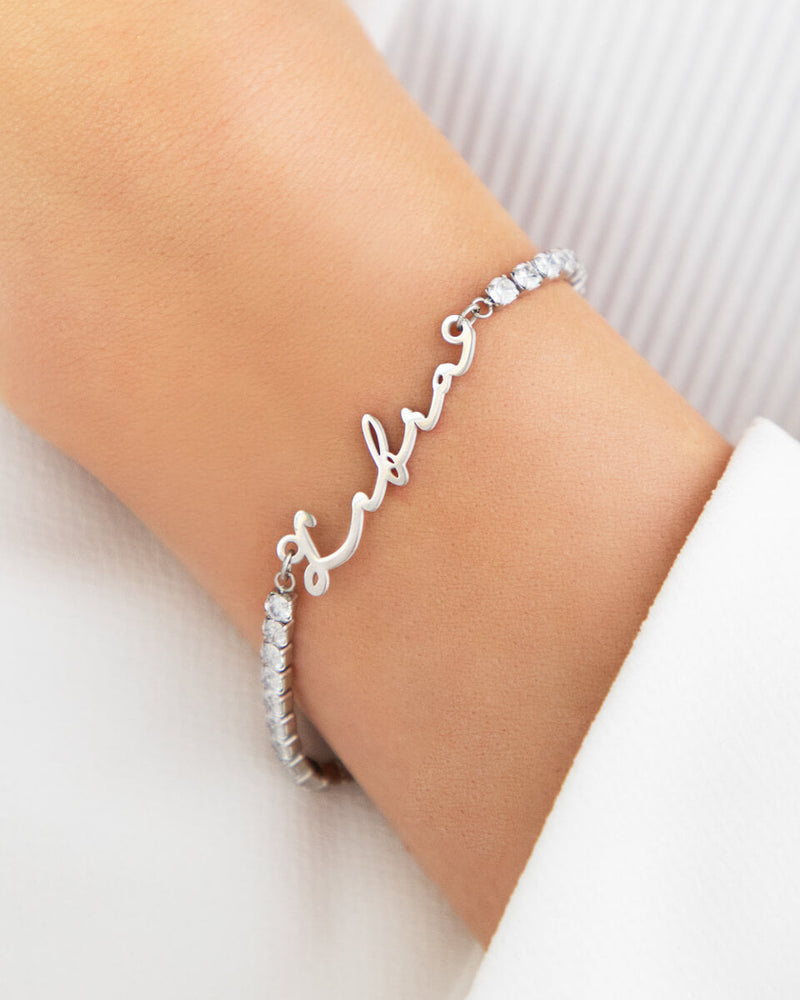 Signature Name Tennis Bracelet (Silver)