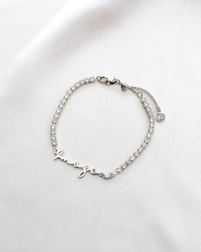 Signature Name Tennis Bracelet (Silver)