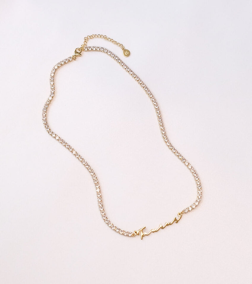 Signature Name Tennis Necklace (Gold)