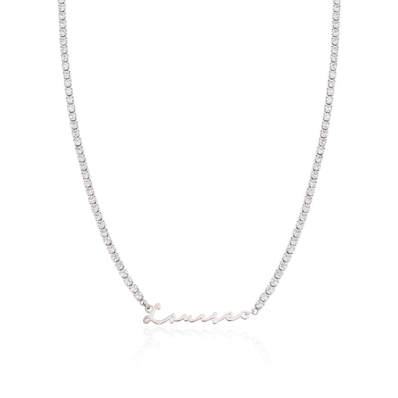Signature Name Tennis Necklace (Silver) Signature Name Tennis Necklace (Silver)