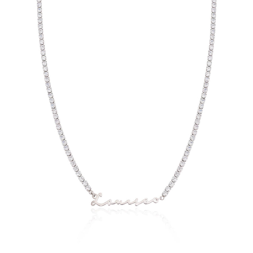 Signature Name Tennis Necklace (Silver) Signature Name Tennis Necklace (Silver)