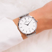 Silver Chain White Kensington 40 Watch