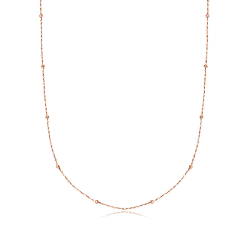 Sphere Chain Necklace 16 in (Rose Gold)