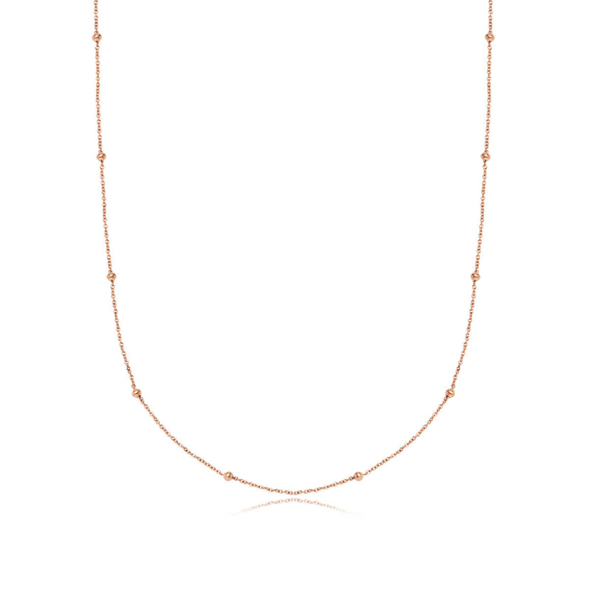 Sphere Chain Necklace 16 in (Rose Gold)