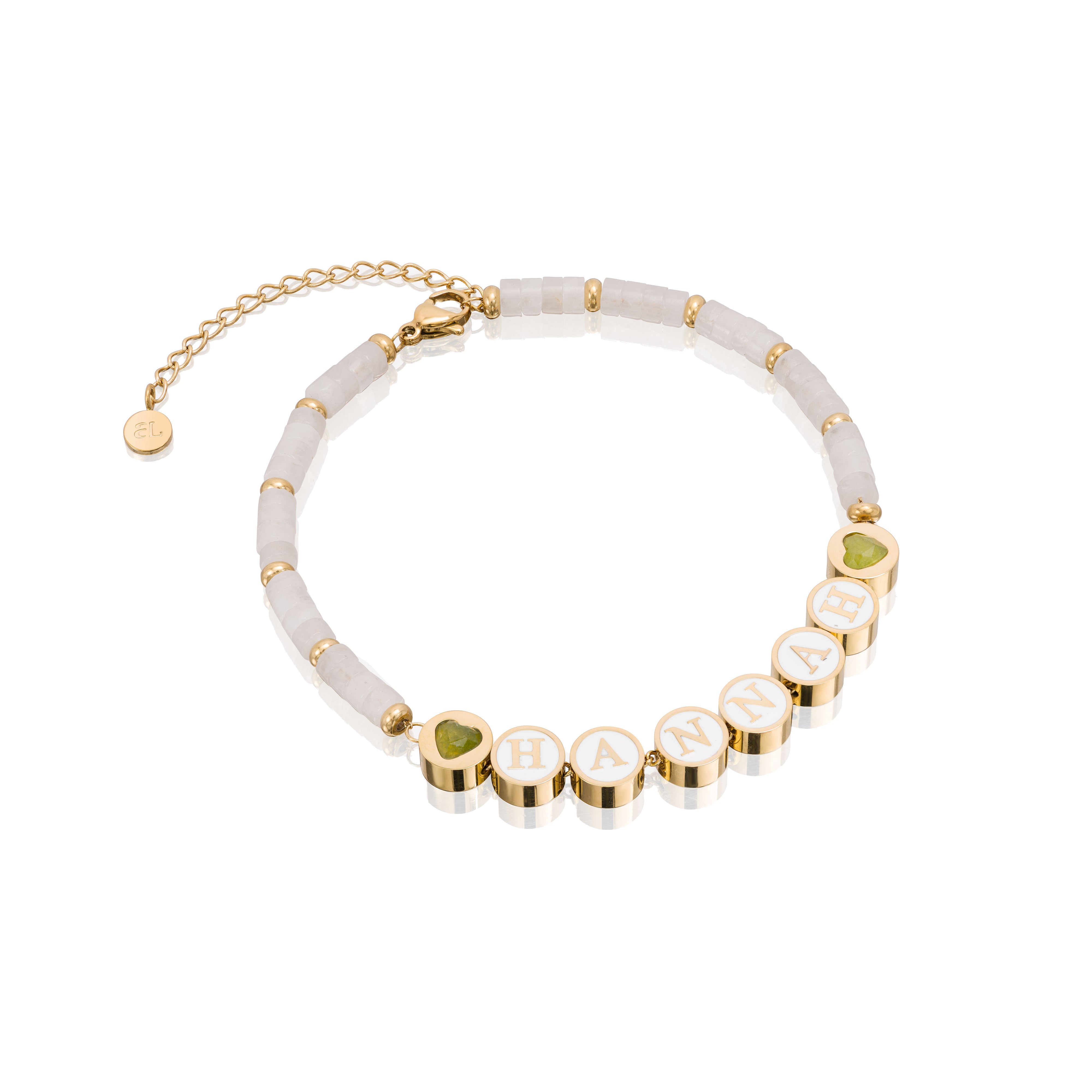 White Quartz Custom Beaded Bracelet (Gold) Abbott Lyon