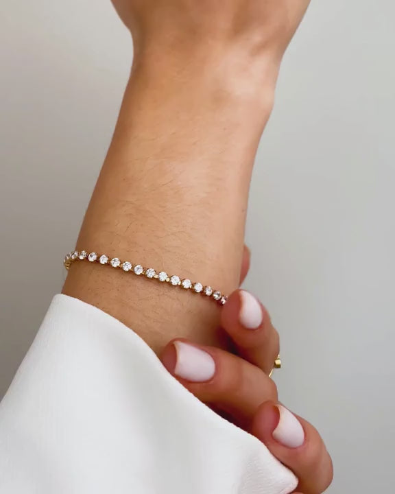Buy Solitaire Diamond Bracelet, Small Dainty Bracelet, Adjustable Tiny  Ladies Bracelet, Solid 14k/18k, Rose/yellow/white Gold, for Girls Online in  India - Etsy