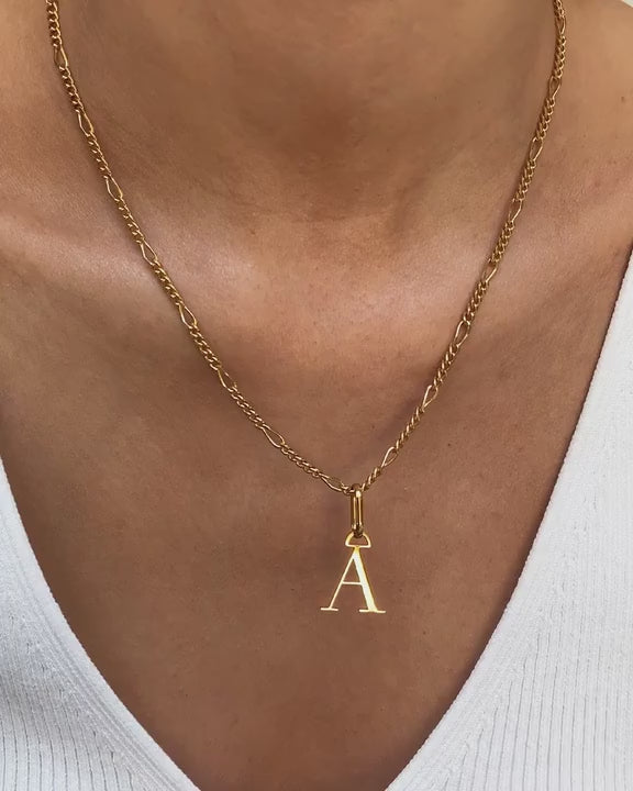 Sterling Silver Custom Initials Necklace (Gold)