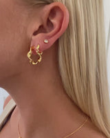 Sterling Silver Twisted Hoops (Gold)