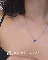 Mini Heart Birthstone Necklace (Silver)