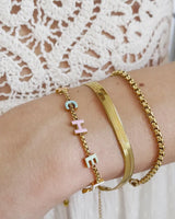 Custom Enamel Name Bracelet (Gold)