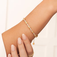 Crystal Fixed Charm Bracelet (Gold)