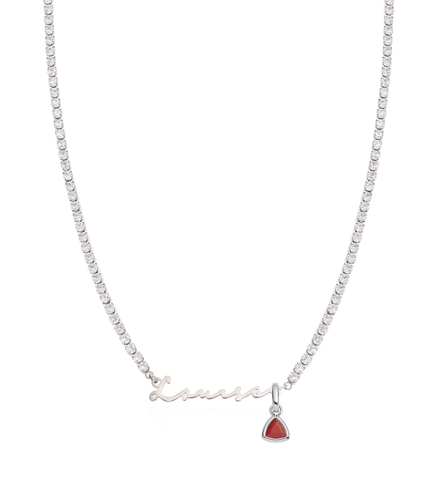 Signature Name Tennis Necklace (Silver)