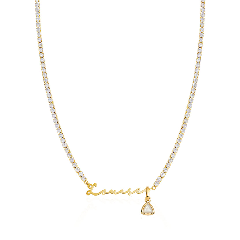 Signature Name Tennis Necklace (Gold)