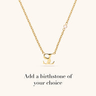 Mini Double Initial Necklace (Gold)