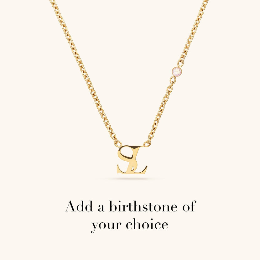 Mini Double Initial Necklace (Gold)